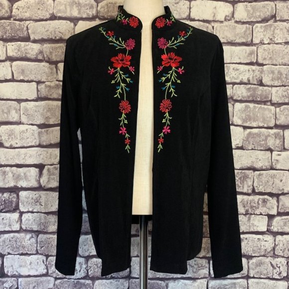 Notations Jackets & Blazers - Notations Black Jacket W/ Decorative Stitching